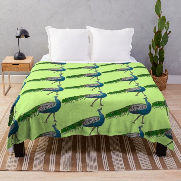 Item preview, Peacock - simple green background designed and sold by woodland-towers.