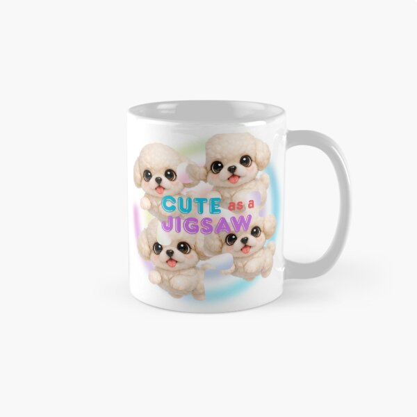 Item preview, Cute as a Jigsaw Fluffy Poodle Puppy Family Art designed and sold by Soluna Studio.