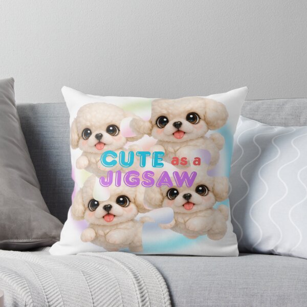 Item preview, Cute as a Jigsaw Fluffy Poodle Puppy Family Art designed and sold by Soluna Studio.