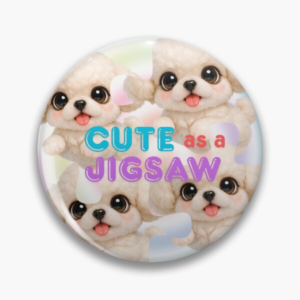 Item preview, Cute as a Jigsaw Fluffy Poodle Puppy Family Art designed and sold by Soluna Studio.