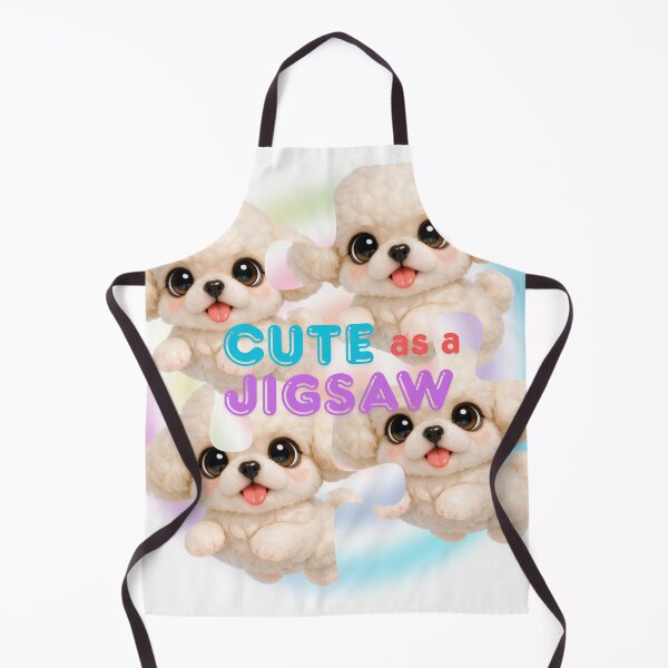 Item preview, Cute as a Jigsaw Fluffy Poodle Puppy Family Art designed and sold by Soluna Studio.