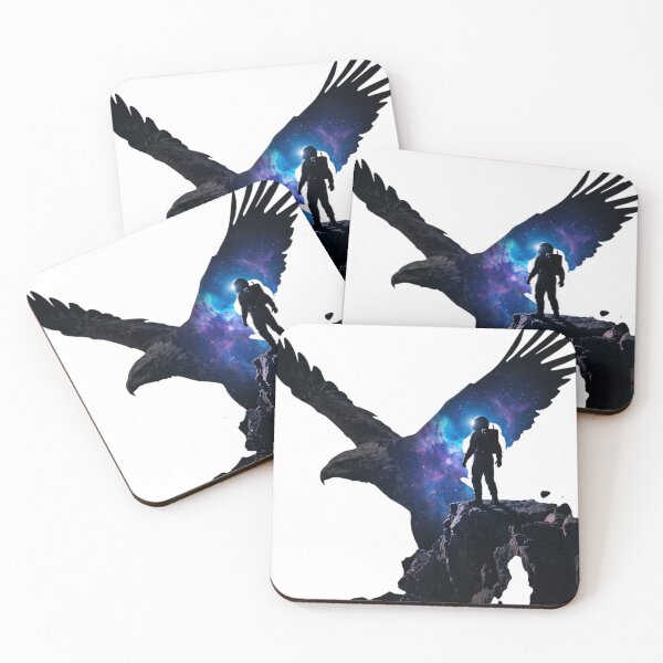 Item preview, Space Eagle Astronaut Cosmic Silhouette Art designed and sold by Common-Standard.