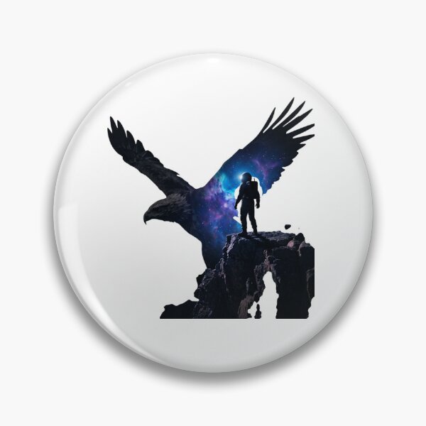 Item preview, Space Eagle Astronaut Cosmic Silhouette Art designed and sold by Common-Standard.
