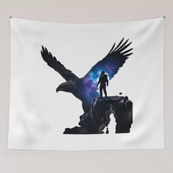 Item preview, Space Eagle Astronaut Cosmic Silhouette Art designed and sold by Common-Standard.