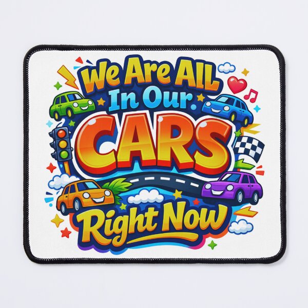 Item preview, We Are All In Our Cars Right Now – Cute Colorful Cartoon Car Design designed and sold by MerchlyMike.