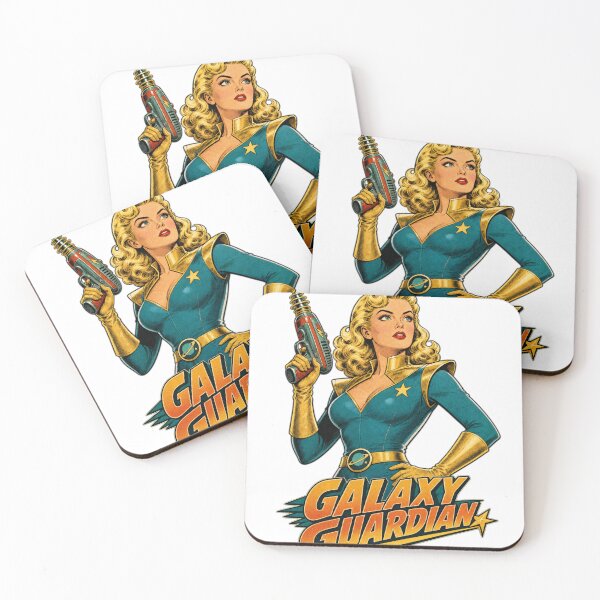 Item preview, Galaxy Guardian Retro Sci-Fi Heroine T-Shirt Design designed and sold by Kevin Shearer.