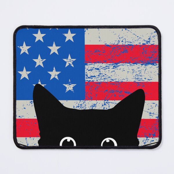 Item preview, Peeking Black Cat - Patriotic USA flag cat designs designed and sold by abdallatigle.