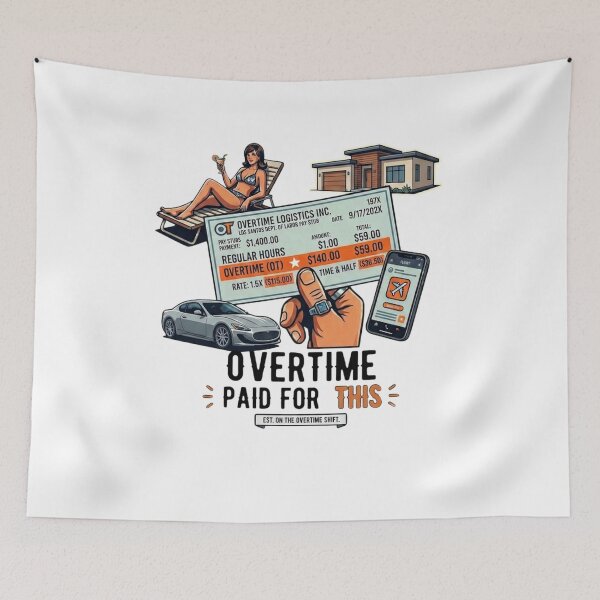 Item preview, Overtime Paid For This Retro Paycheck designed and sold by VintryOff.