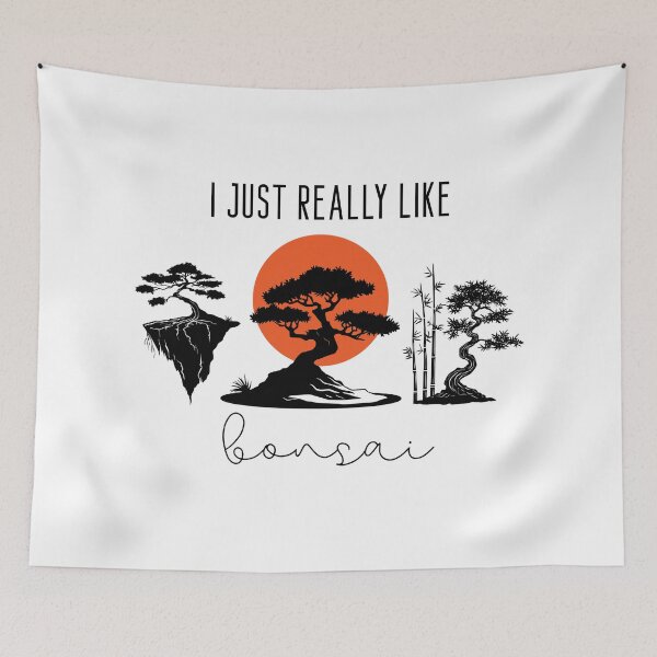 Item preview, Japanese Bonsai Tree Silhouette – Red Sun Minimalist Design designed and sold by ArcticFoxStudio.