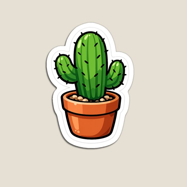 Item preview, Simple cactus plant in pot sticker designed and sold by OmarStore97.