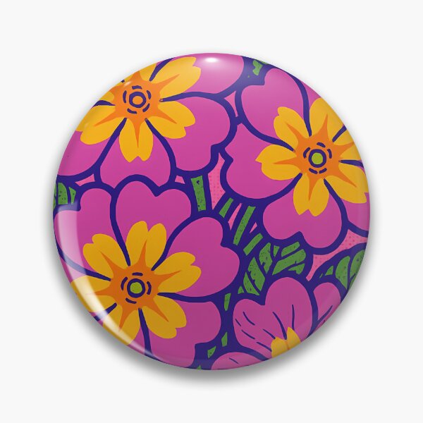Item preview, Retro Pop Art Poster Illustration of Primrose Flowers | Bold Spring Botanical Print with Soft Pastel Blooms & Early Garden Revival Aesthetic | Vintage Floral Wall Art Decor designed and sold by PaintedPixels01.