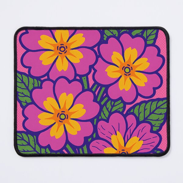 Item preview, Retro Pop Art Poster Illustration of Primrose Flowers | Bold Spring Botanical Print with Soft Pastel Blooms & Early Garden Revival Aesthetic | Vintage Floral Wall Art Decor designed and sold by PaintedPixels01.