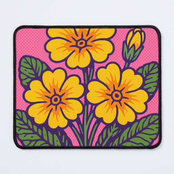 Item preview, Retro Pop Art Poster Illustration of Primrose Flowers | Bold Spring Botanical Print with Soft Pastel Blooms & Early Garden Revival Aesthetic | Vintage Floral Wall Art Decor designed and sold by PaintedPixels01.