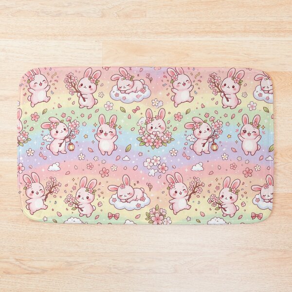 Item preview, Super Cute Sakura Bunnies designed and sold by FunFitsFactory.