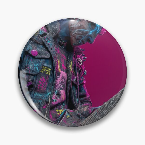 Item preview,  Punk Rebel Alien ultimate Rock Overlord — Bold Neon Cosmic Punk Art Print designed and sold by CosmicRockArt.