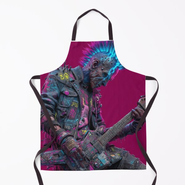 Item preview, Punk Rebel Alien ultimate Rock Overlord — Bold Neon Cosmic Punk Art Print designed and sold by CosmicRockArt.