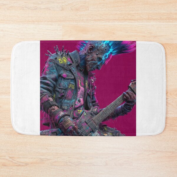 Item preview,  Punk Rebel Alien ultimate Rock Overlord — Bold Neon Cosmic Punk Art Print designed and sold by CosmicRockArt.