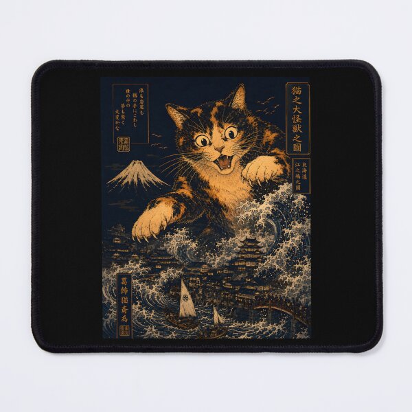 Item preview, Catzilla Dark — Tortoiseshell Cat Kaiju Japanese Night Wave designed and sold by Martin's_Design.