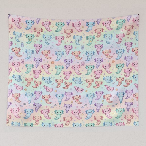 Item preview, Super Cute Kawaii Axolotls designed and sold by FunFitsFactory.