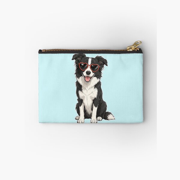 Item preview, Cool Black and White Border Collie in Heart Sunglasses designed and sold by pixiedustpaint.