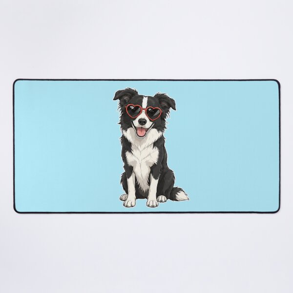 Item preview, Cool Black and White Border Collie in Heart Sunglasses designed and sold by pixiedustpaint.