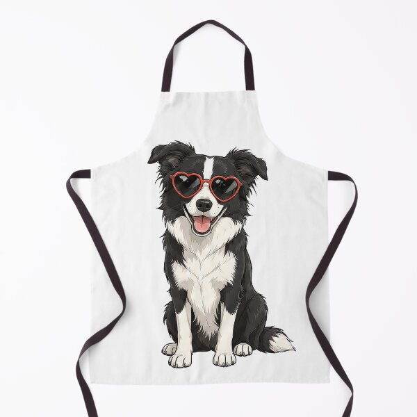 Item preview, Cool Black and White Border Collie in Heart Sunglasses designed and sold by pixiedustpaint.