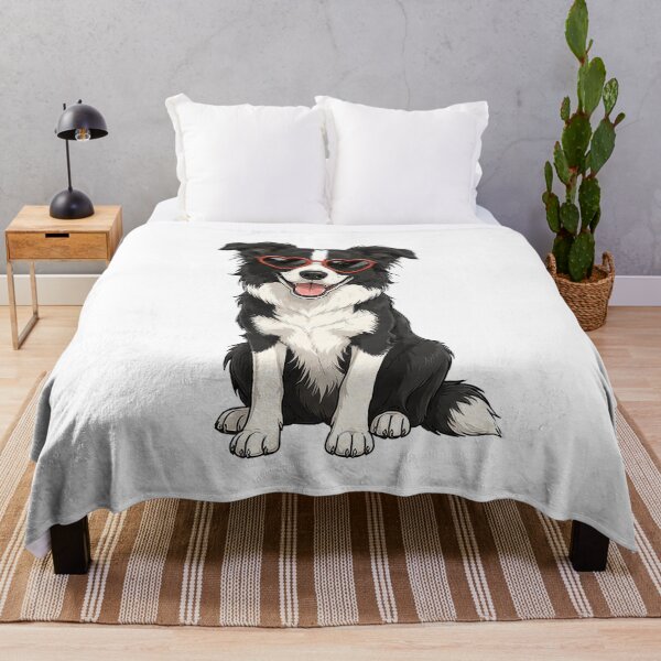 Item preview, Cool Black and White Border Collie in Heart Sunglasses designed and sold by pixiedustpaint.
