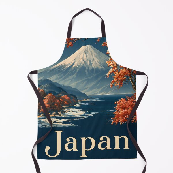 Item preview, Japan Vintage Travel Poster Coastal Autumn Landscape designed and sold by Boddicca.