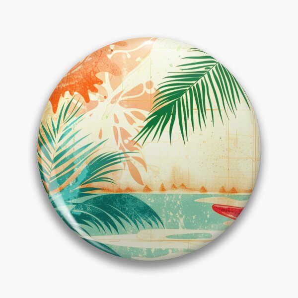 Item preview, Vintage Summer Palm Leaves and Seashells Nostalgic Art  designed and sold by DEC02.
