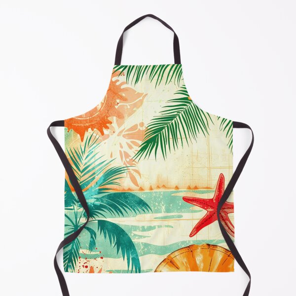 Item preview, Vintage Summer Palm Leaves and Seashells Nostalgic Art designed and sold by DEC02.