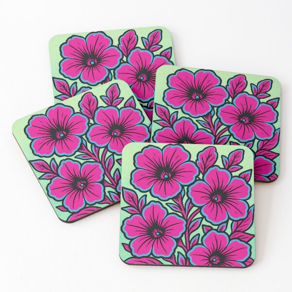 Item preview, Retro Pop Art Poster Illustration of Petunia Flowers | Bold Botanical Floral Print with Vibrant Cascading Blooms & Summer Garden Window Box Aesthetic | Vintage Nature Wall Art Decor designed and sold by PaintedPixels01.