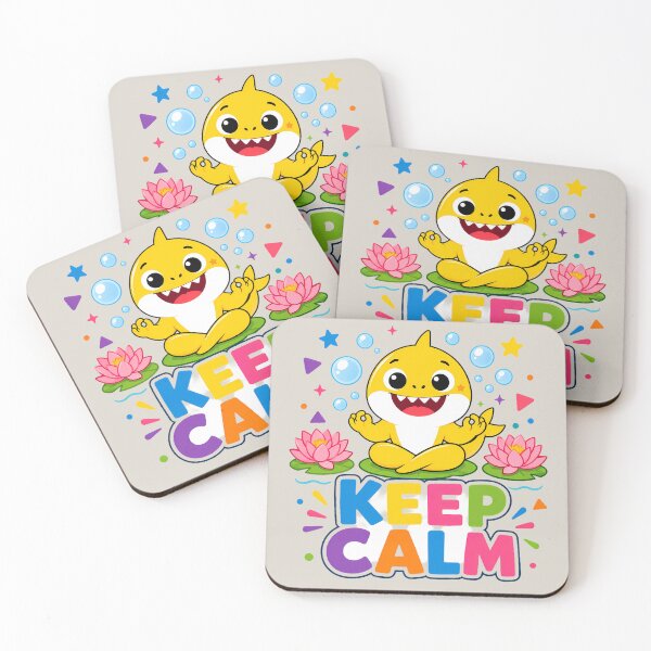 Item preview, Keep Calm Cute Baby Shark Meditating Yoga Retro designed and sold by ArtdesignsA.