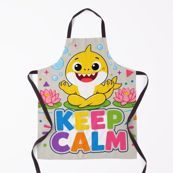 Item preview, Keep Calm Cute Baby Shark Meditating Yoga Retro designed and sold by ArtdesignsA.