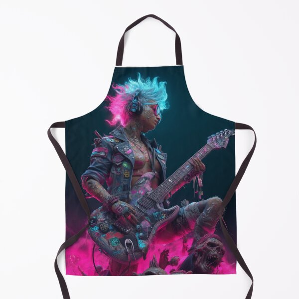 Item preview,  Punk Goddess Immortal Rock Rebellion — Bold Neon Cosmic Art Print designed and sold by CosmicRockArt.