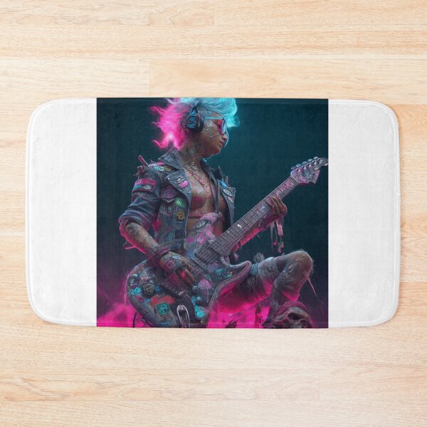 Item preview,  Punk Goddess Immortal Rock Rebellion — Bold Neon Cosmic Art Print designed and sold by CosmicRockArt.