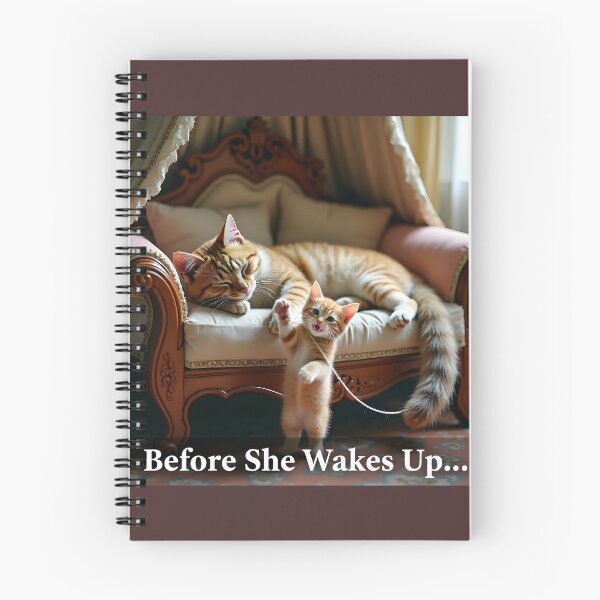 Item preview,  Mischievous Ginger Kitten Tying String to Sleeping Mother Cat Tail designed and sold by Creative-RE.