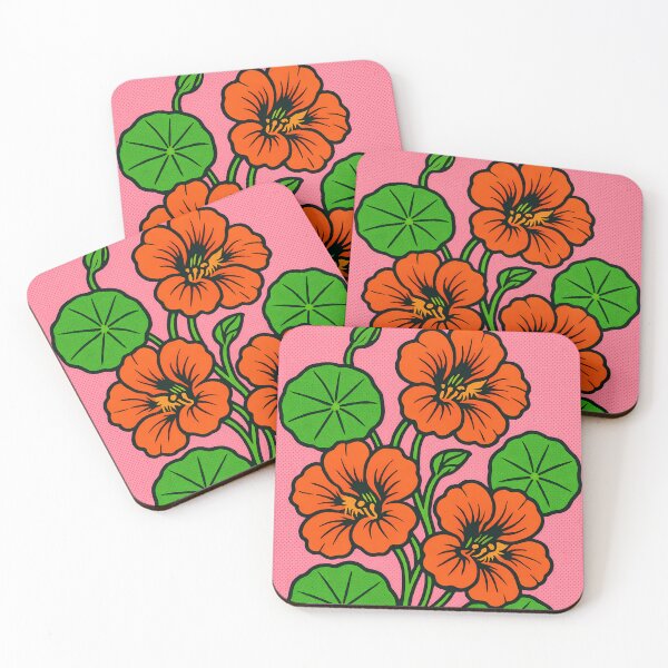 Item preview, Retro Pop Art Poster Illustration of Nasturtium Flowers | Bold Botanical Floral Print with Vibrant Trailing Blooms & Edible Garden Aesthetic | Vintage Nature Wall Art Decor designed and sold by PaintedPixels01.