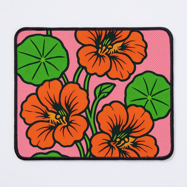 Item preview, Retro Pop Art Poster Illustration of Nasturtium Flowers | Bold Botanical Floral Print with Vibrant Trailing Blooms & Edible Garden Aesthetic | Vintage Nature Wall Art Decor designed and sold by PaintedPixels01.