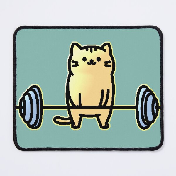 Item preview, Kawaii Gym Cat Lifting Weights Fitness Funny designed and sold by AstronautMerch.