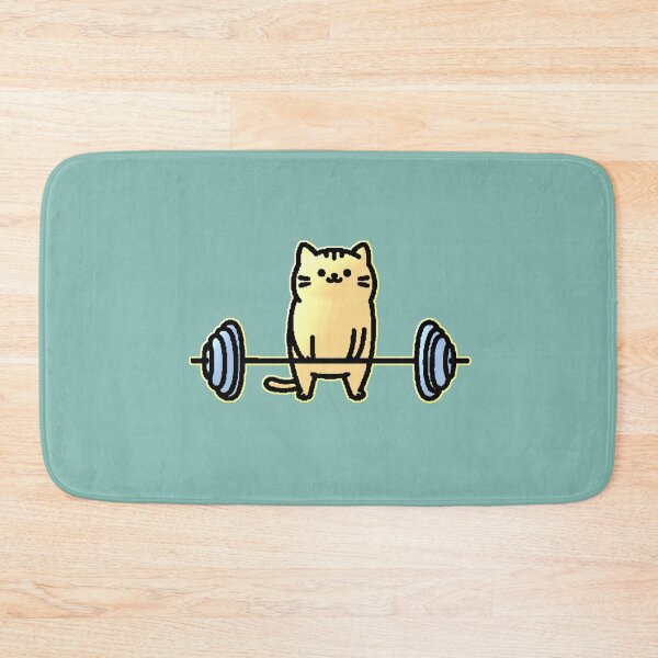 Item preview, Kawaii Gym Cat Lifting Weights Fitness Funny designed and sold by AstronautMerch.