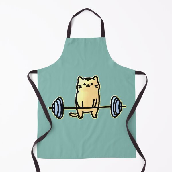 Item preview, Kawaii Gym Cat Lifting Weights Fitness Funny designed and sold by AstronautMerch.