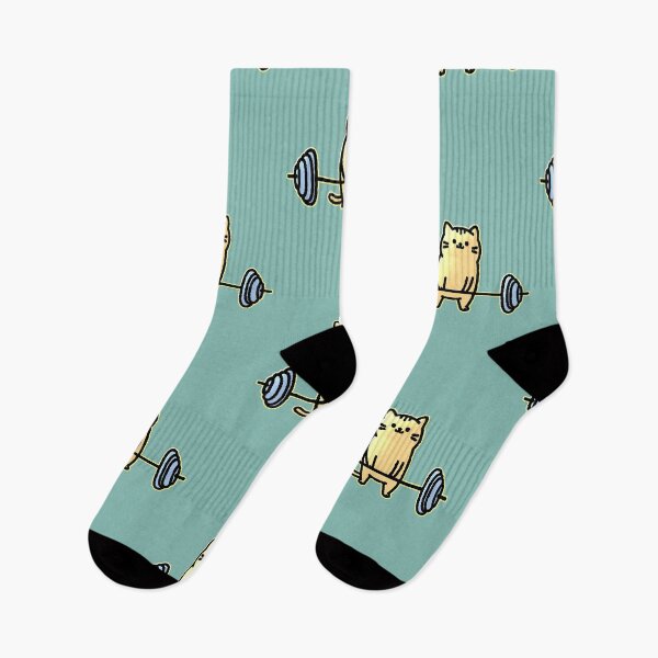 Item preview, Kawaii Gym Cat Lifting Weights Fitness Funny designed and sold by AstronautMerch.