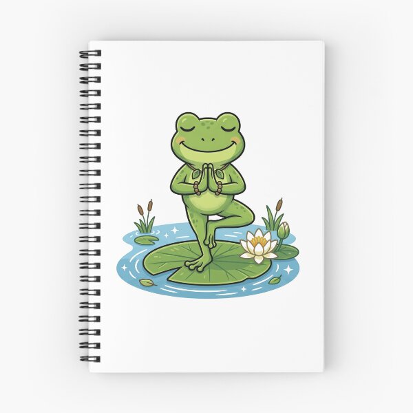 Item preview, Yoga Frog on Lily Pad – Peaceful Tree Pose Cartoon Art designed and sold by ArtsyExplorer.