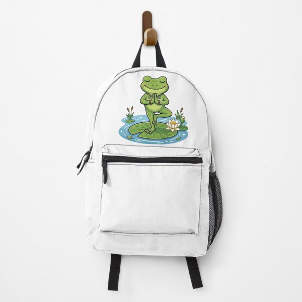 Item preview, Yoga Frog on Lily Pad – Peaceful Tree Pose Cartoon Art designed and sold by ArtsyExplorer.