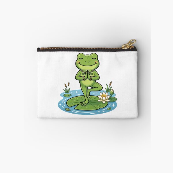 Item preview, Yoga Frog on Lily Pad – Peaceful Tree Pose Cartoon Art designed and sold by ArtsyExplorer.