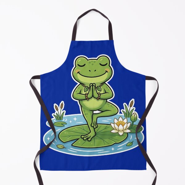 Item preview, Yoga Frog on Lily Pad – Peaceful Tree Pose Cartoon Art designed and sold by ArtsyExplorer.