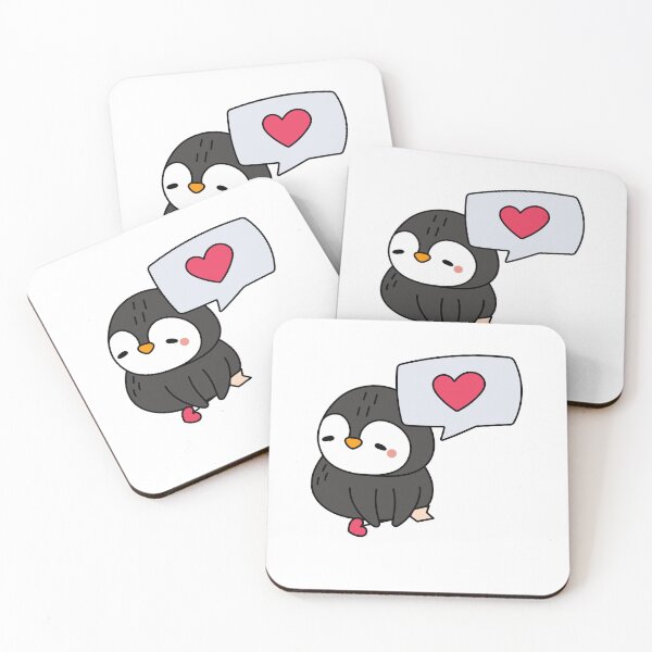 Item preview, Cute Penguin With Heart Speech Bubble designed and sold by IN Tales.