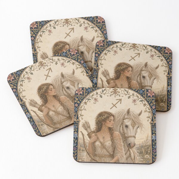 Item preview, Sagittarius Zodiac Maiden | Celtic Art Aesthetic | Medieval Fantasy Faux Embroidery Art  designed and sold by doinitzart.