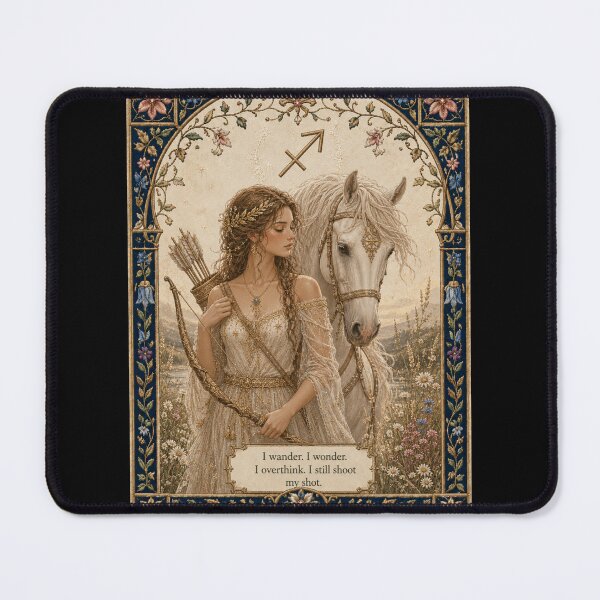 Item preview, Sagittarius Zodiac Maiden | Celtic Art Aesthetic | Medieval Fantasy Faux Embroidery Art designed and sold by doinitzart.