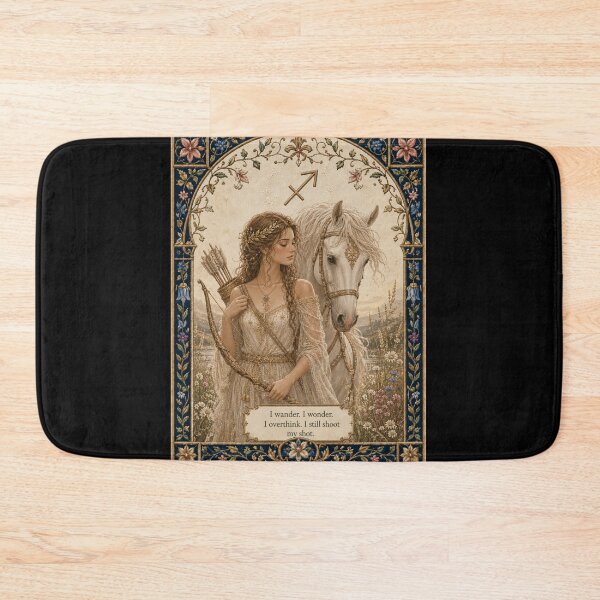 Item preview, Sagittarius Zodiac Maiden | Celtic Art Aesthetic | Medieval Fantasy Faux Embroidery Art  designed and sold by doinitzart.